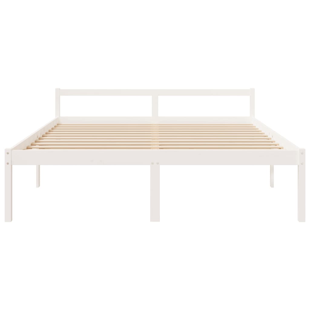 vidaXL Letto per Anziani Bianco 200x200 cm in Legno Massello di Pino