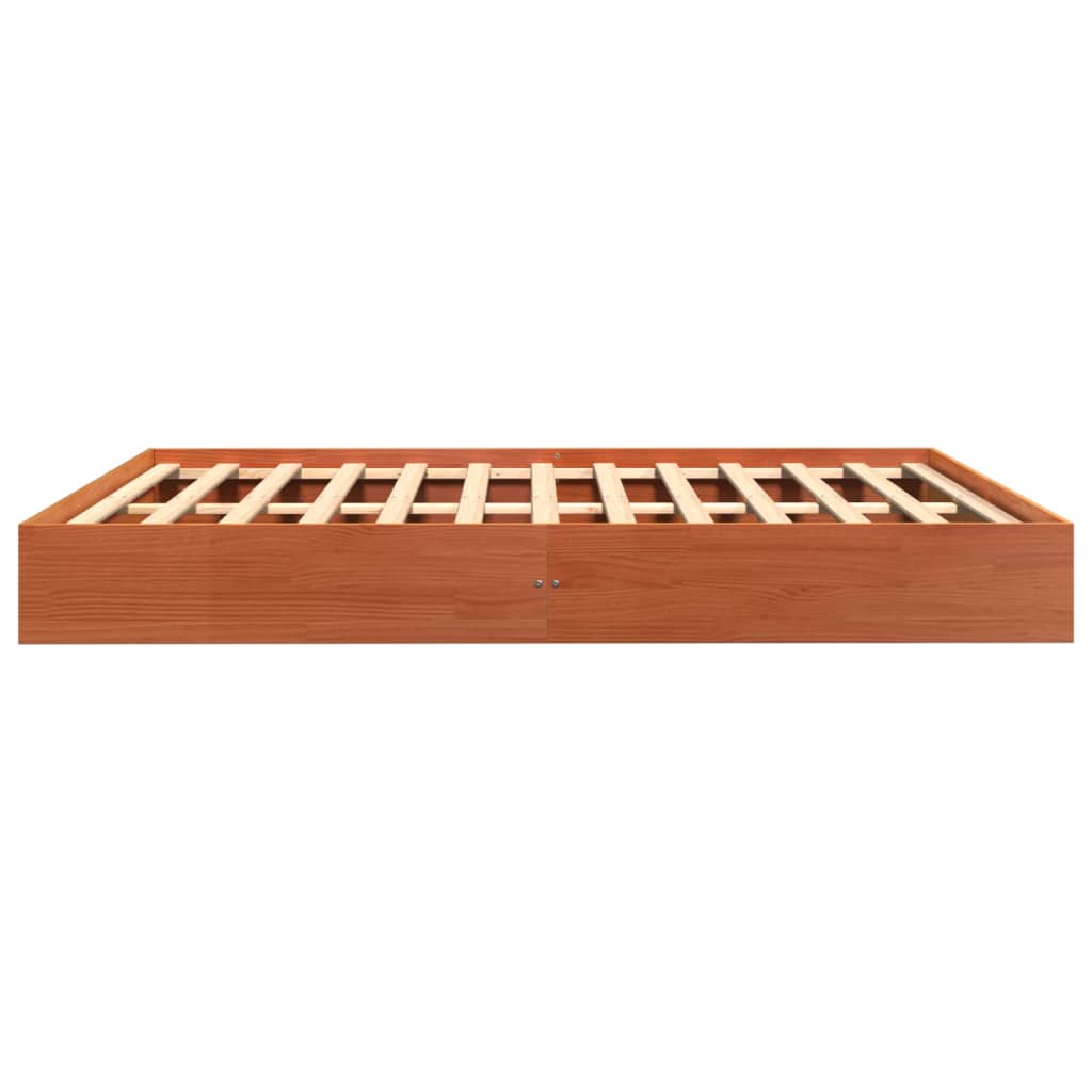 vidaXL Giroletto senza Materasso Marrone Cera 150x200 cm Legno di Pino