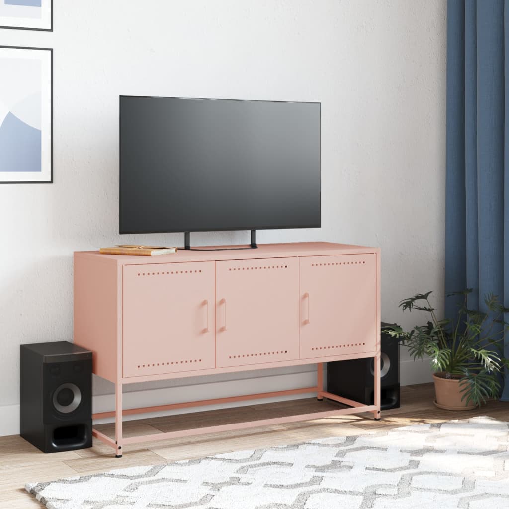 vidaXL Mobile TV Rosa 100,5x39x60,5 cm in Acciaio