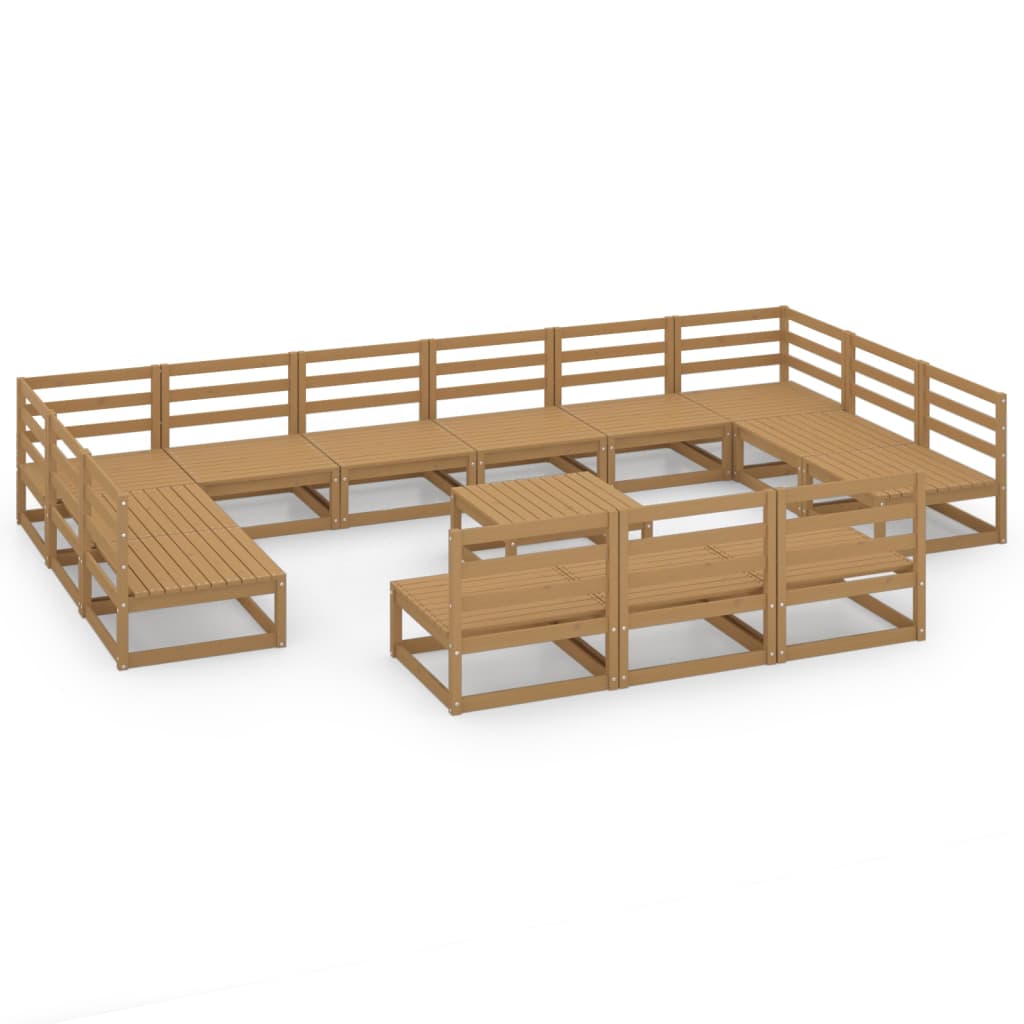 vidaXL Set Divani da Giardino 14 pz in Legno Massello di Pino