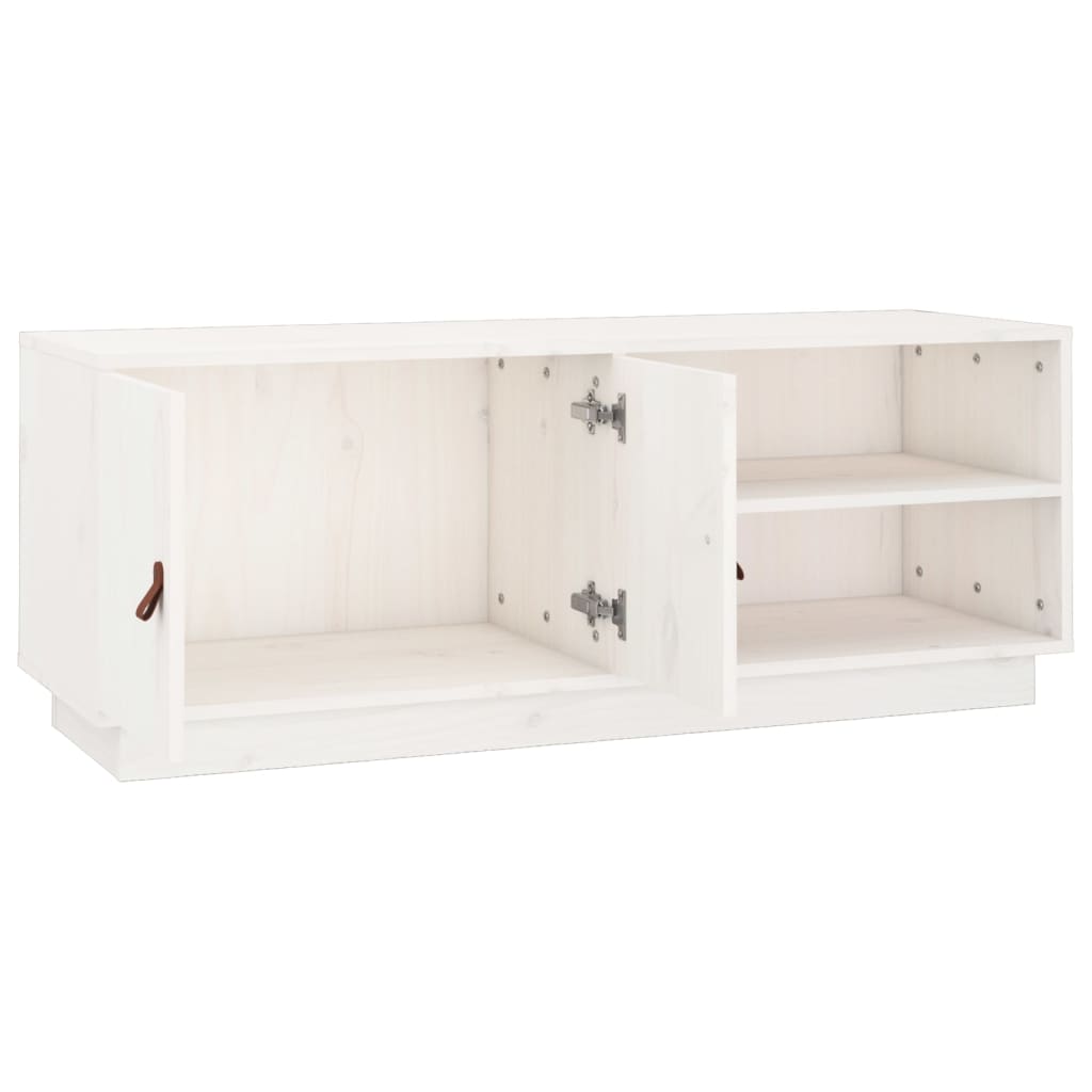 vidaXL Mobile Porta TV Bianco 105x34x40 cm in Legno Massello di Pino