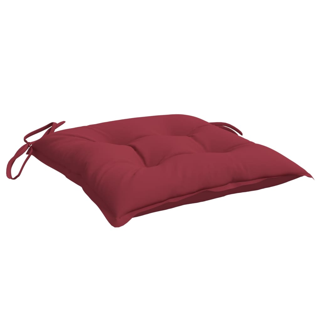 vidaXL Cuscini per Sedia 4 pz Rosso Vino 40x40x7 cm in Tessuto Oxford