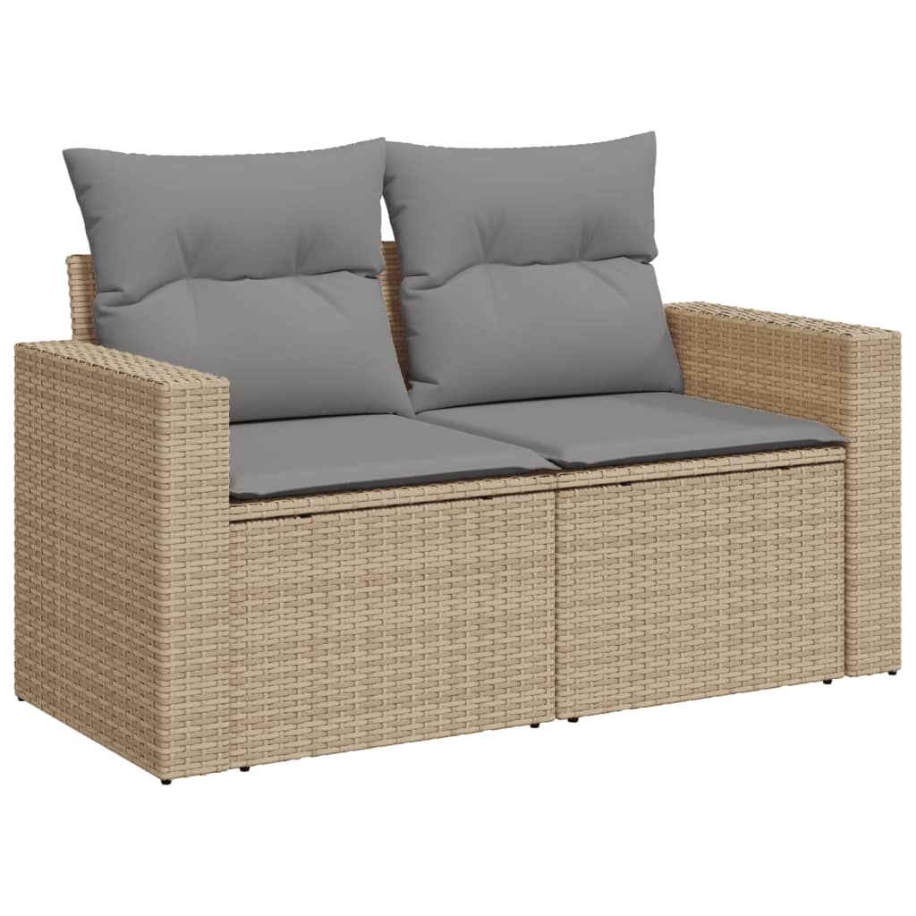 vidaXL Set Divano da Giardino 13 pz con Cuscini Beige Misto Polyrattan