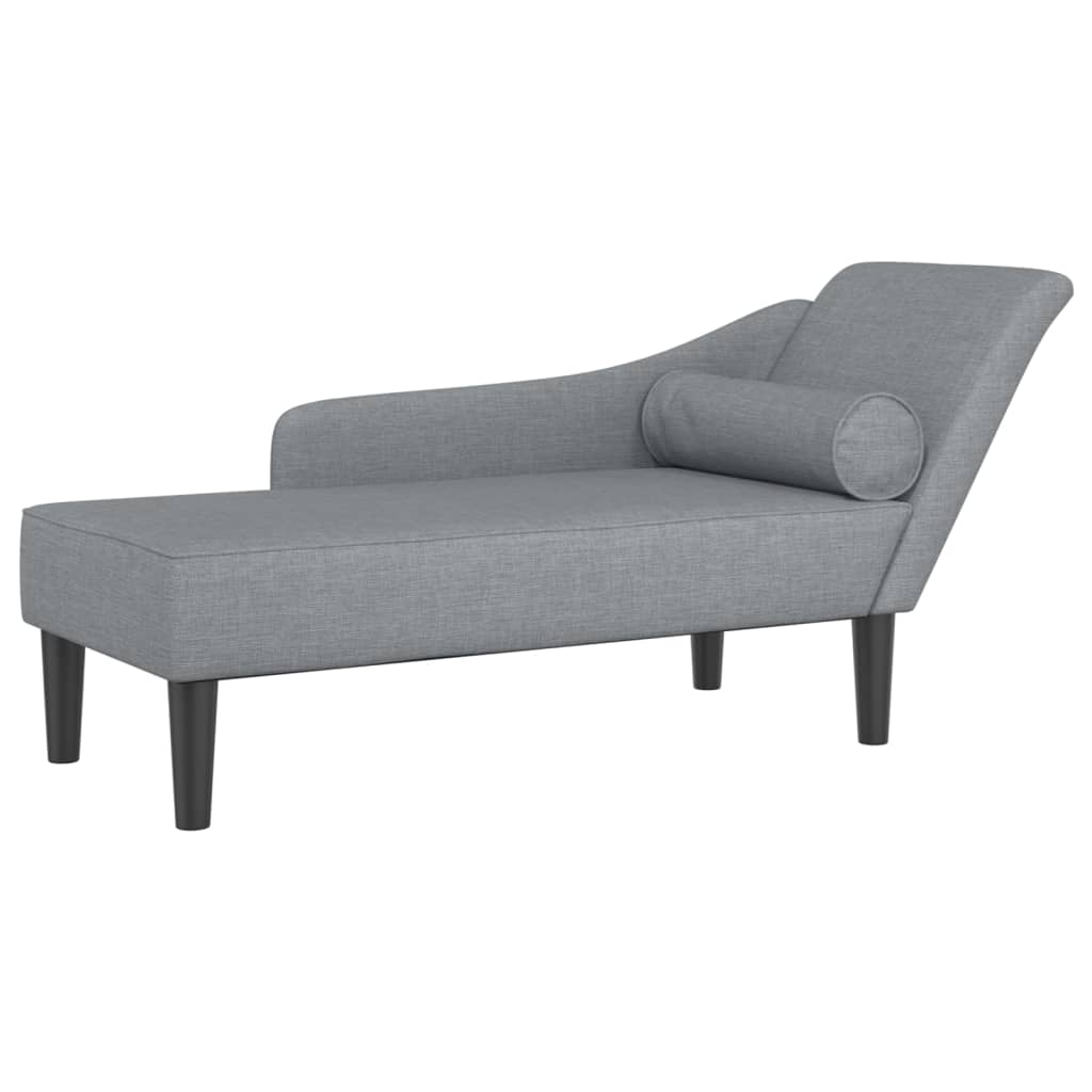 vidaXL Chaise Longue con Cuscini Grigio Chiaro in Tessuto