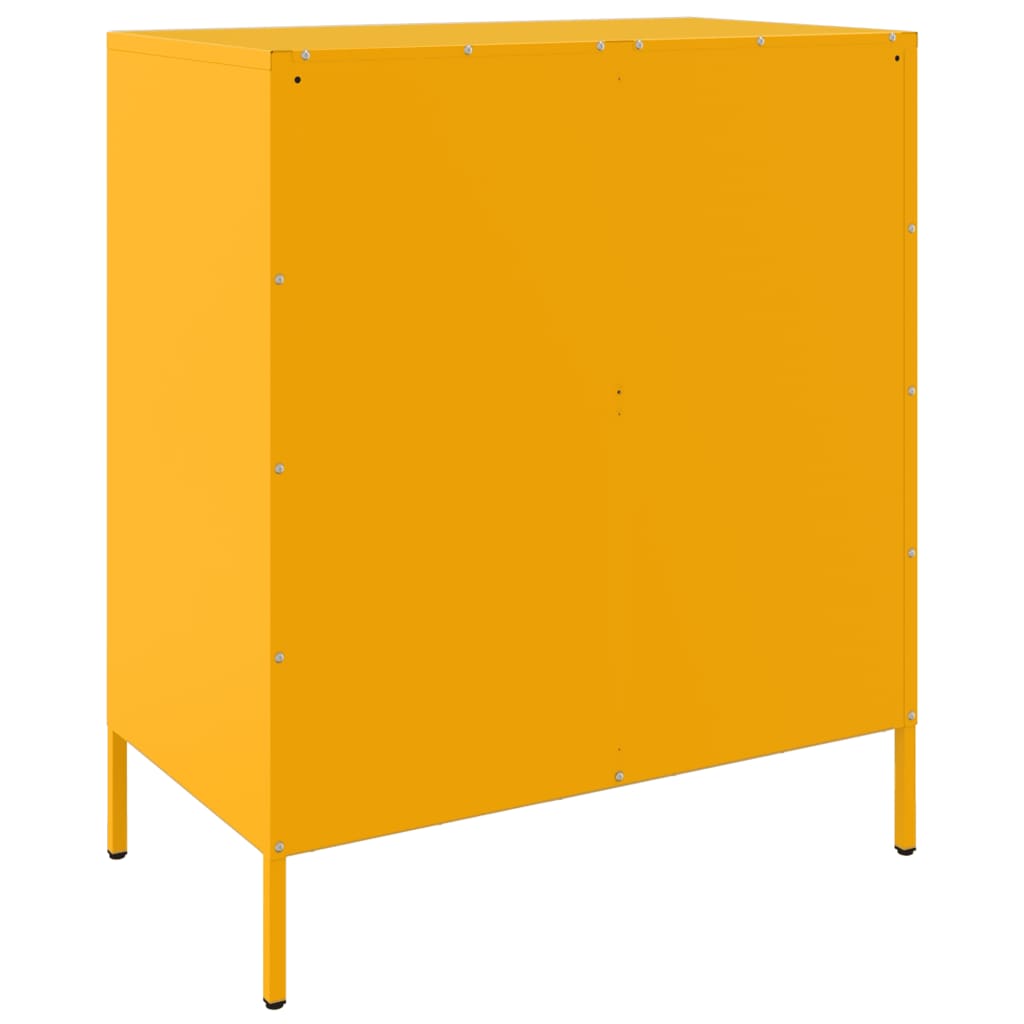 vidaXL Credenza Giallo Senape 68x39x79 cm in Acciaio