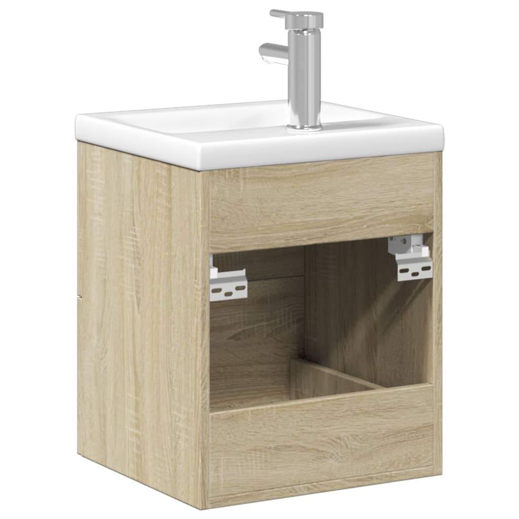 vidaXL Mobile da Bagno con Lavabo Integrato Rovere Sonoma