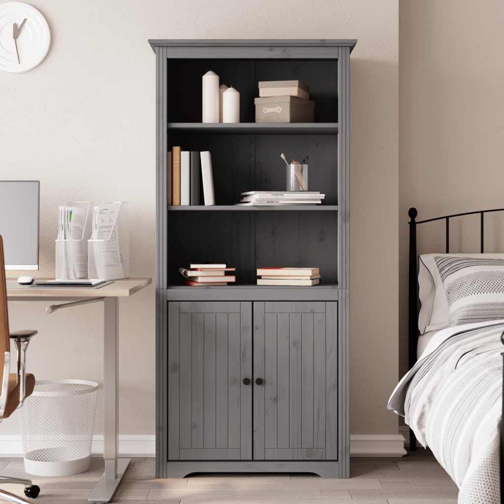 vidaXL Libreria BODO 82x40x173 cm in Legno Massello di Pino Grigio