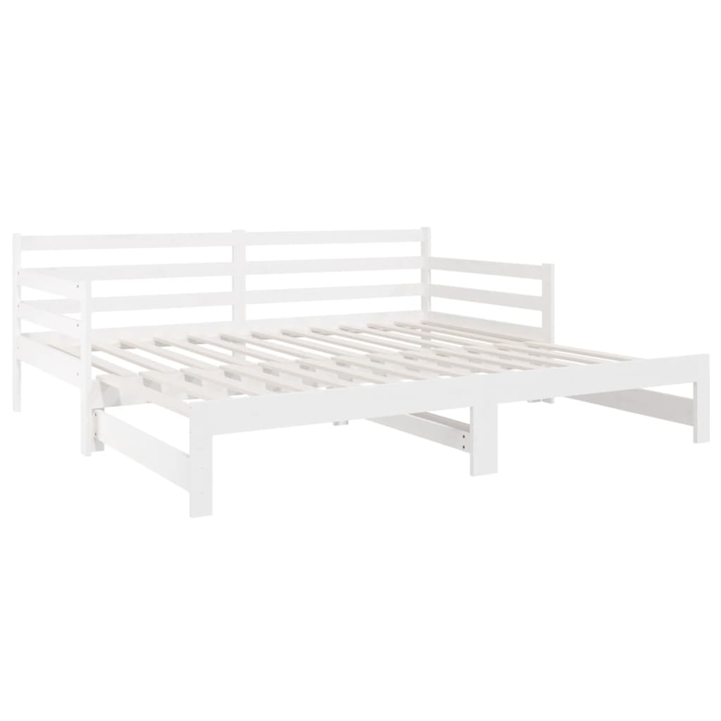 vidaXL Dormeuse Estraibile Bianca 2x(90x190) cm Legno Massello di Pino