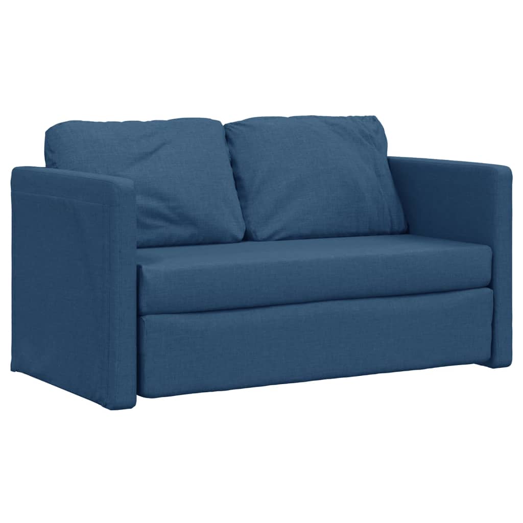 vidaXL Divano Letto da Terra 2 in 1 Blu 112x174x55 cm Tessuto