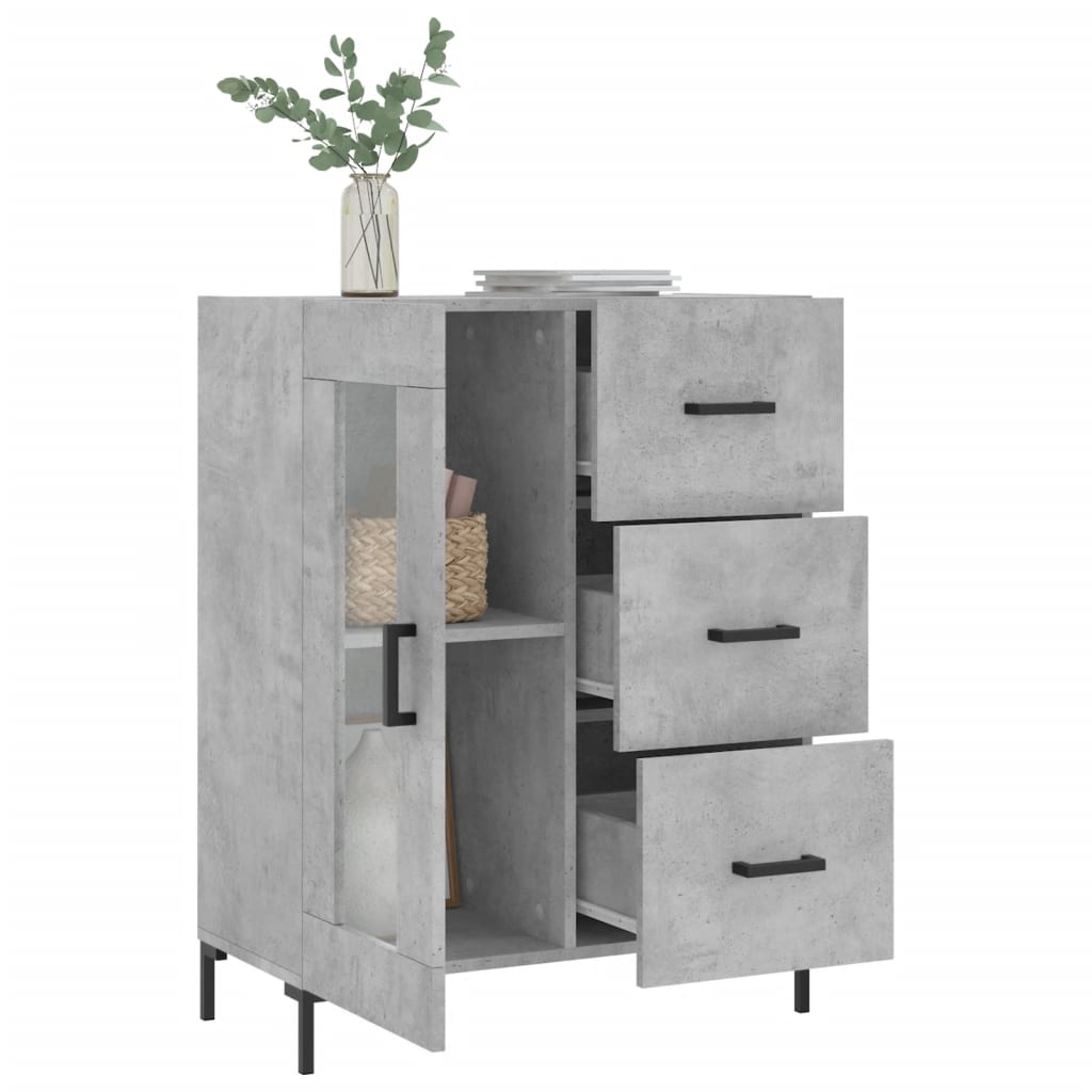 vidaXL Credenza Grigio Cemento 69,5x34x90 cm in Legno Multistrato