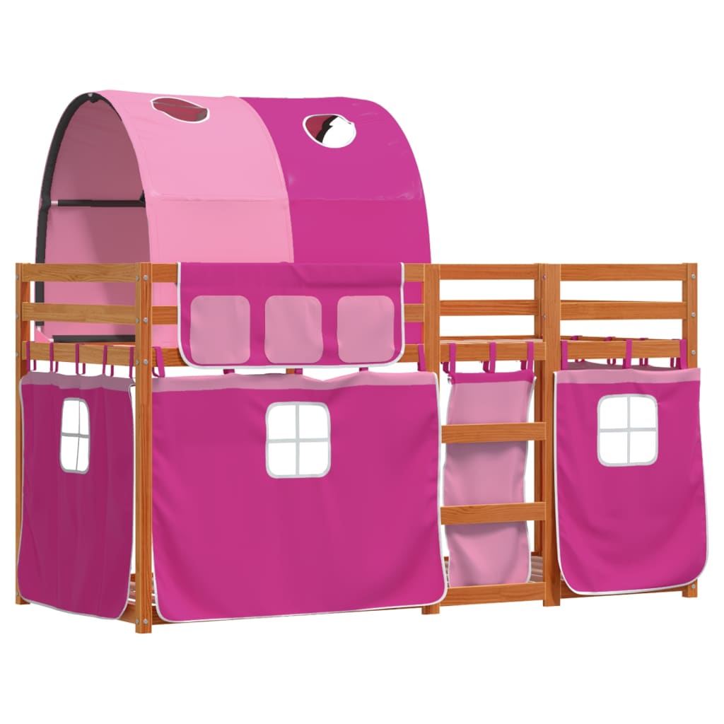 vidaXL Letto a Castello senza Materasso Rosa 90x200 cm Legno di Pino