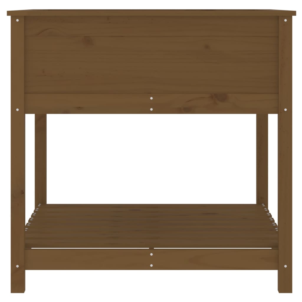 vidaXL Fioriera con Mensola Ambra 82,5x82,5x81 cm Legno Massello Pino