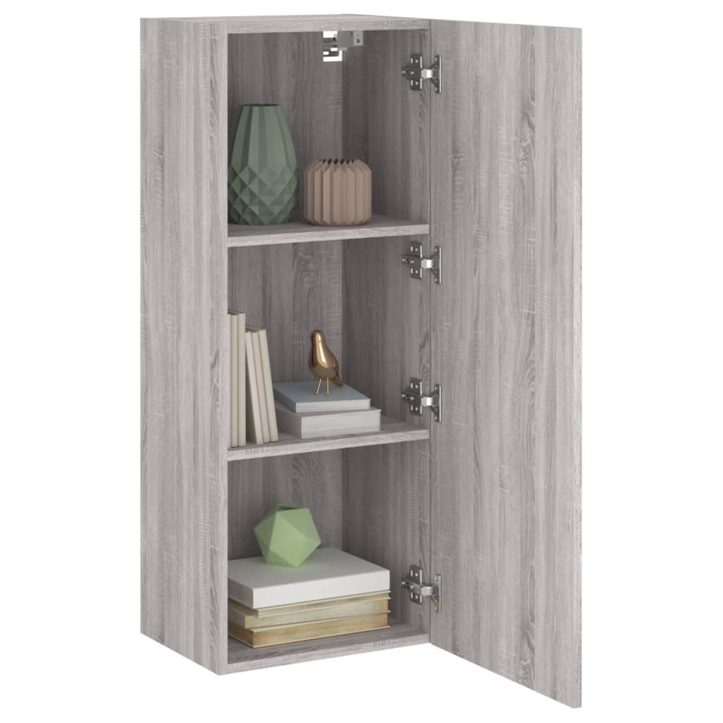 vidaXL Mobile TV Parete Grigio Sonoma 40,5x30x102 cm Legno Multistrato