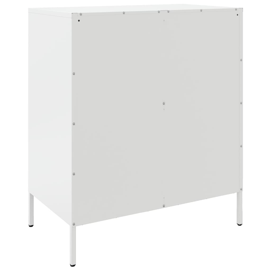 vidaXL Credenza Bianca 68x39x79 cm in Acciaio