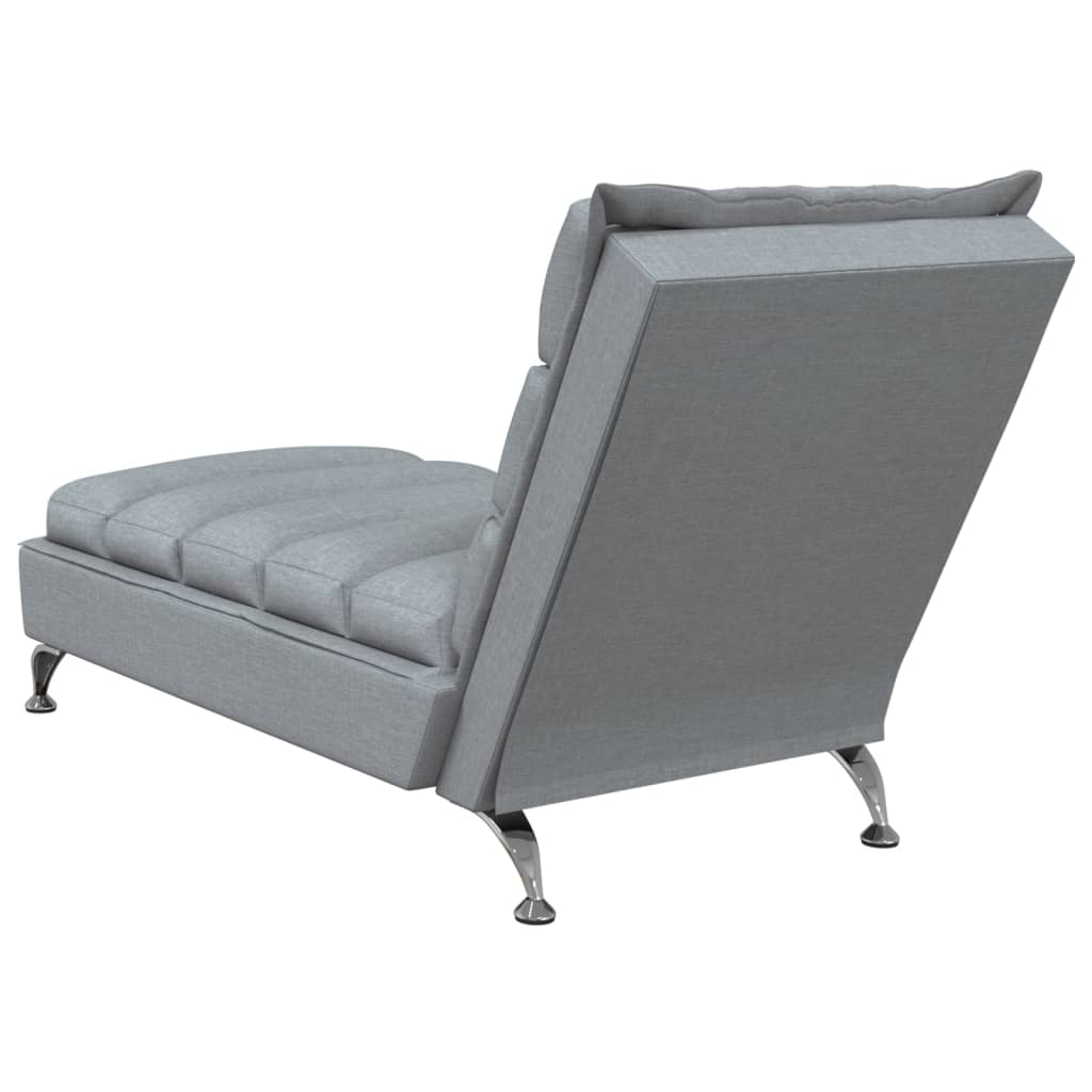 vidaXL Chaise Longue con Cuscini Grigio Chiaro in Tessuto