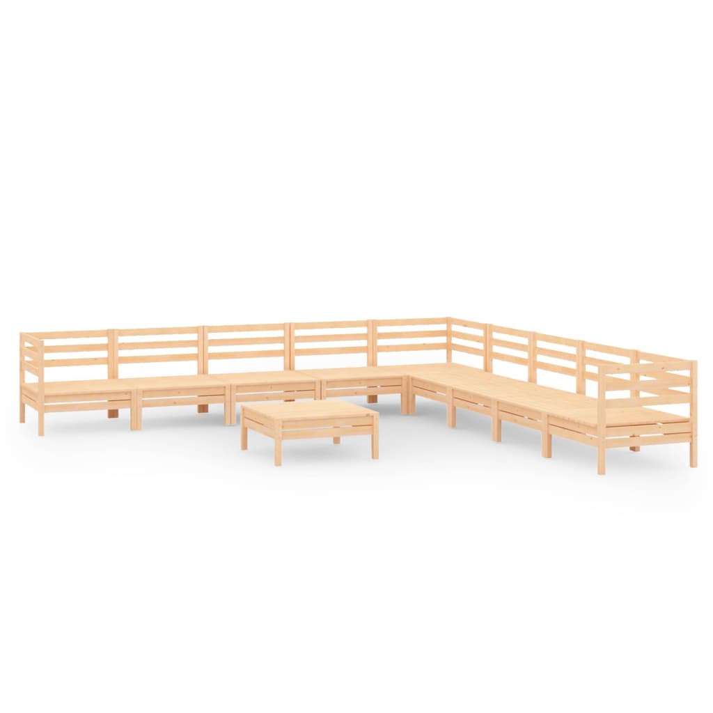 vidaXL Set Salotto da Giardino 10 pz in Legno Massello di Pino