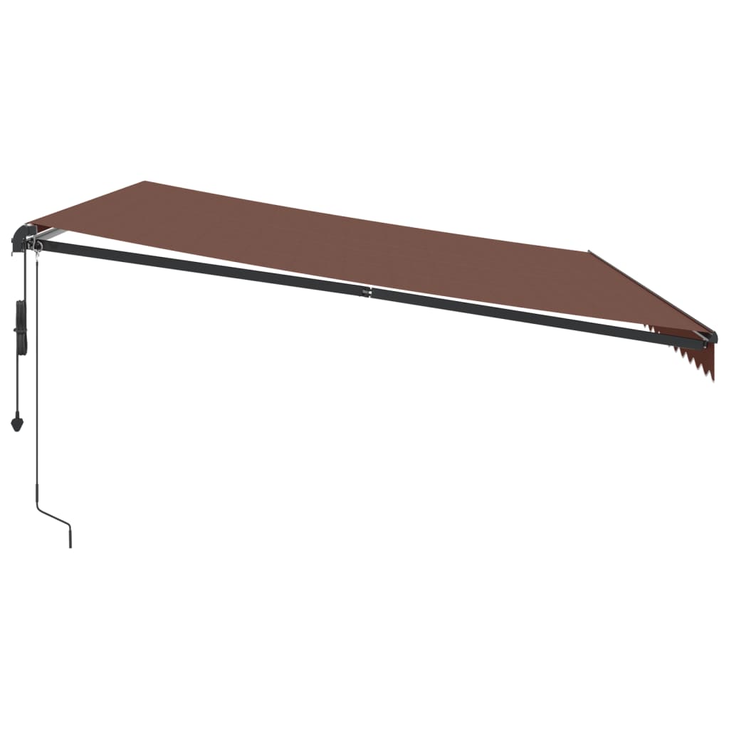 vidaXL Tenda da Sole Retrattile Automatica con LED Marrone 500x350 cm