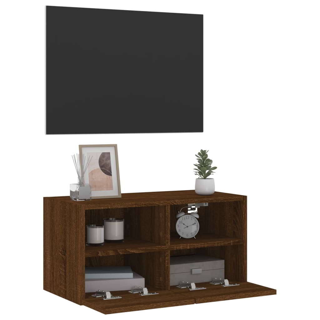 vidaXL Mobile TV a Parete Rovere Marrone 60x30x30 cm Legno Multistrato