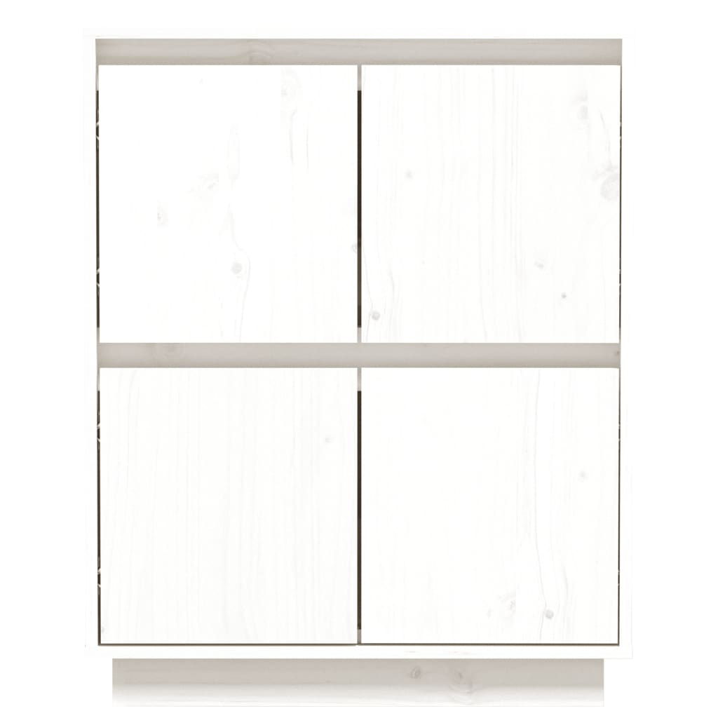 vidaXL Credenza Bianca 60x34x75 cm in Legno Massello di Pino