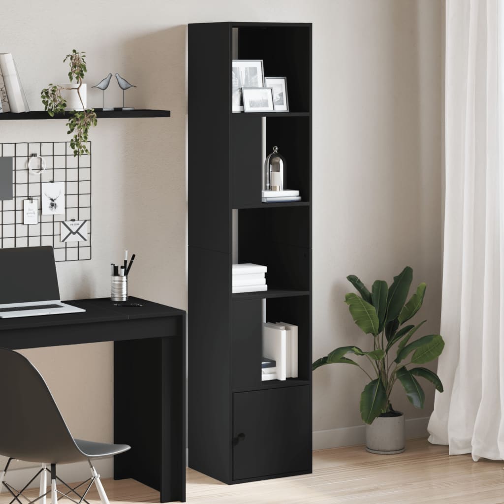 vidaXL Libreria Nera 40x36x189 cm in Legno Multistrato