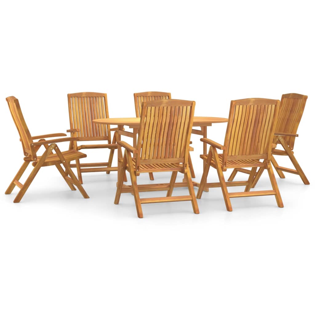 vidaXL Set da Pranzo da Giardino 7 pz in Legno Massello di Teak