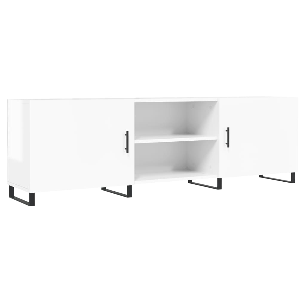 vidaXL Mobile Porta TV Bianco Lucido 150x30x50 cm in Legno Multistrato