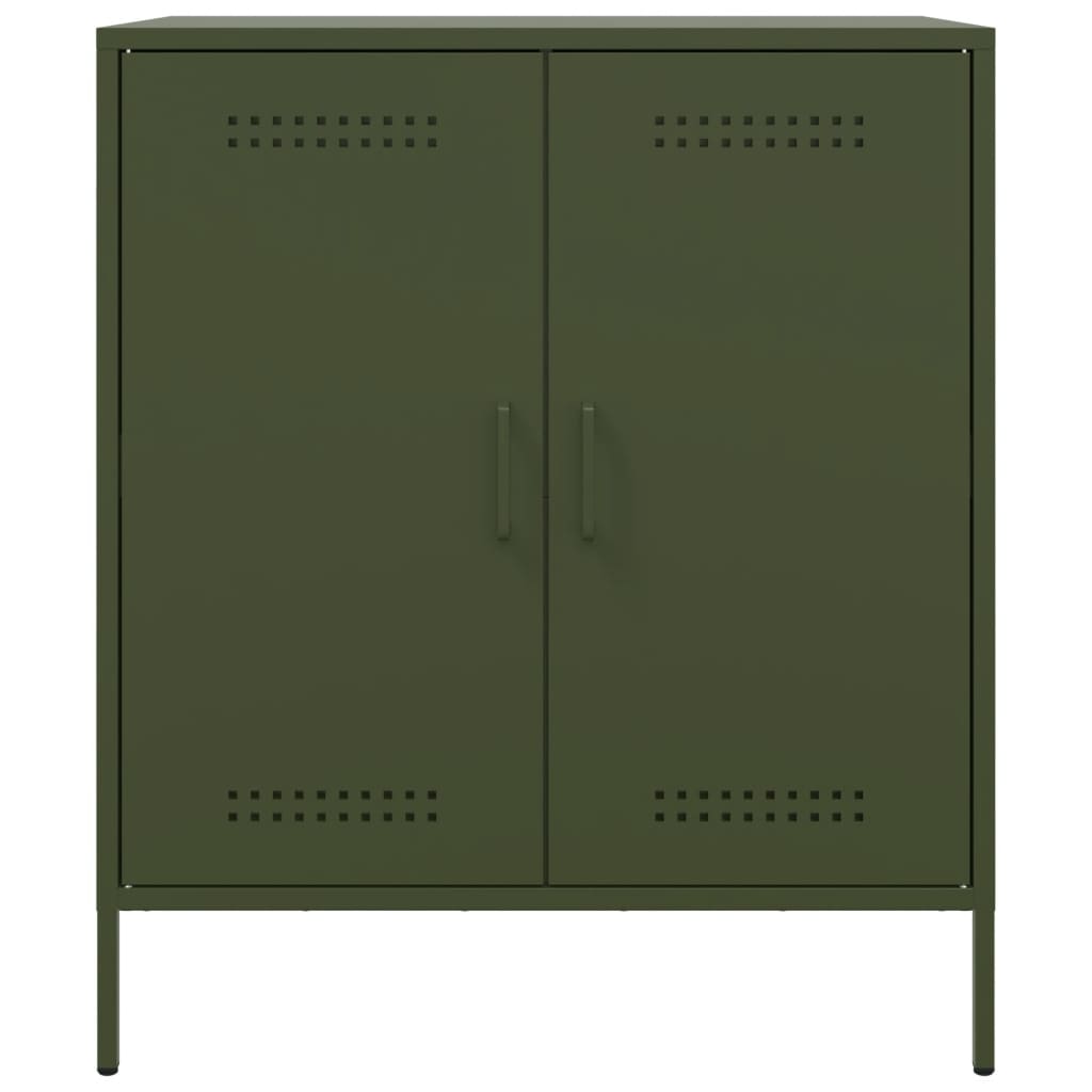 vidaXL Credenza Verde Oliva 68x39x79 cm in Acciaio