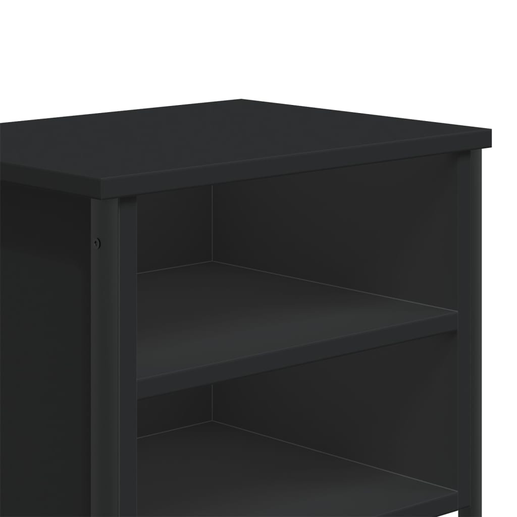 vidaXL Comodino Nero 40x30x40 cm in Legno Multistrato