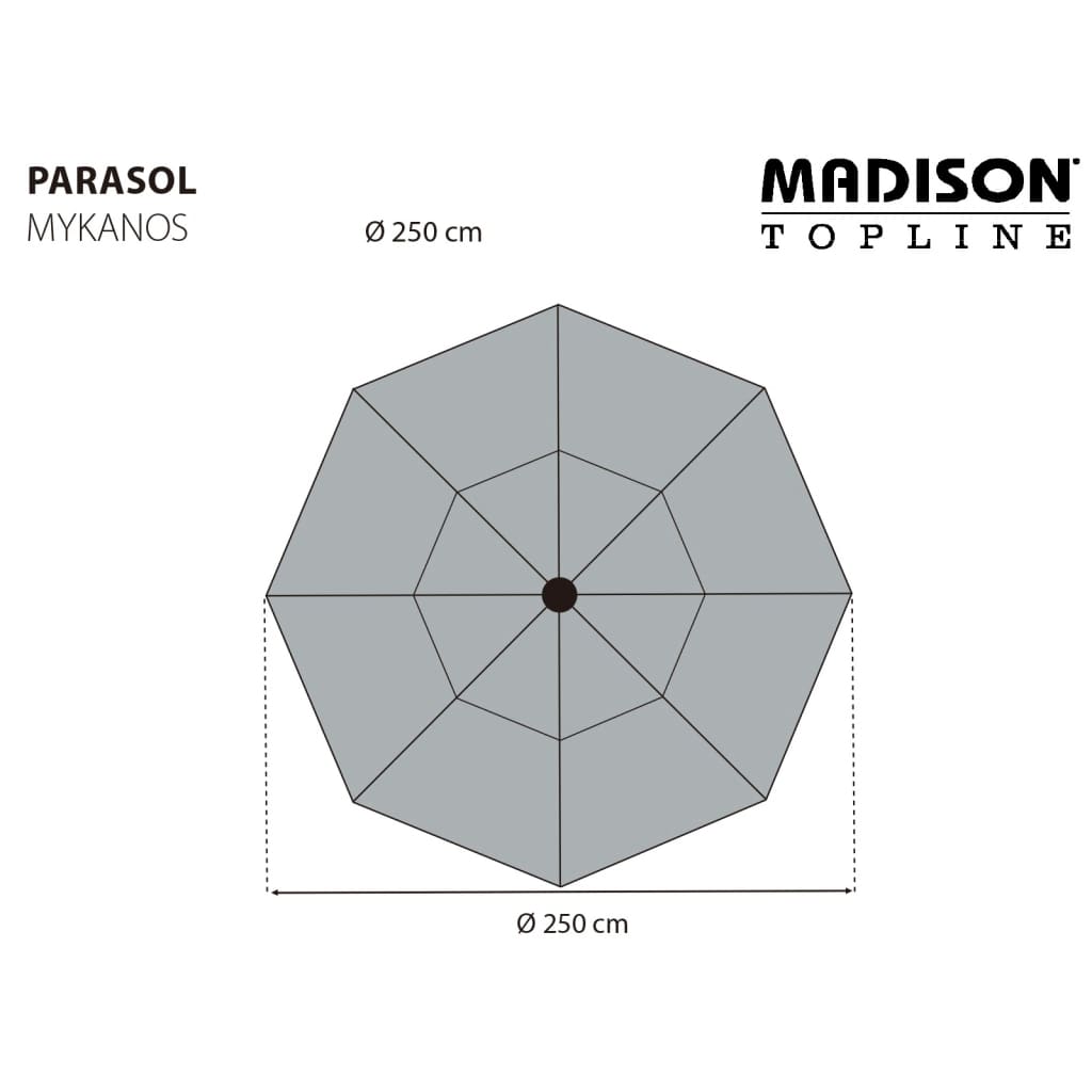 Madison Ombrellone da Giardino Mykanos 250 cm Tortora