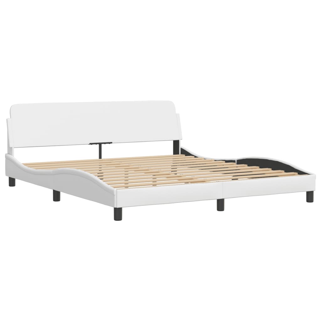 vidaXL Letto con Materasso Bianco 180x200 cm in Similpelle