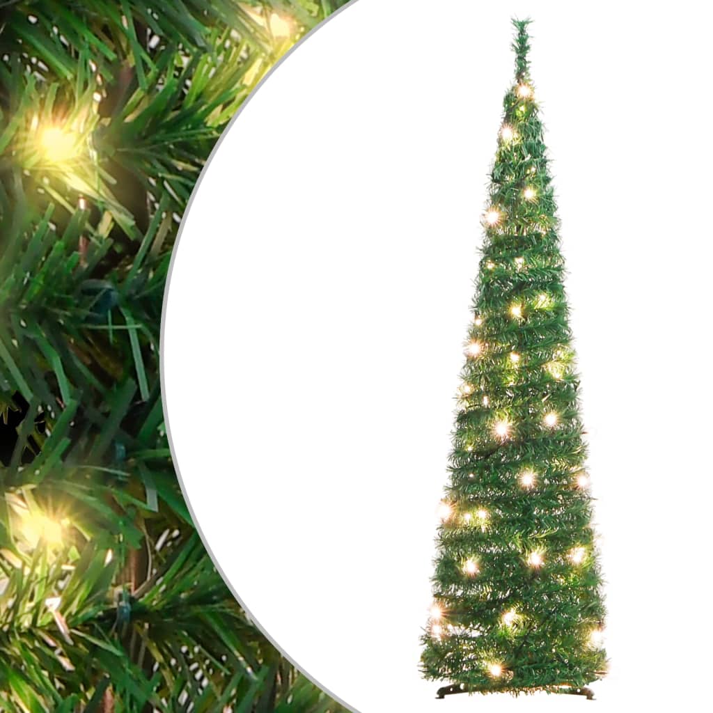 vidaXL Albero di Natale Artificiale Pop-up con 50 LED Verde 120 cm