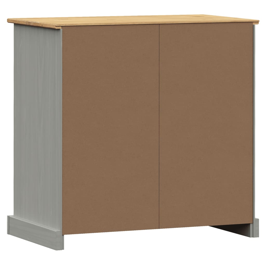 vidaXL Credenza Cassetti VIGO Grigia 78x40x75 cm Legno Massello Pino