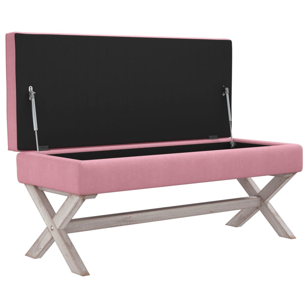 vidaXL Sgabello Portaoggetti rosa 110x45x49 cm in Velluto