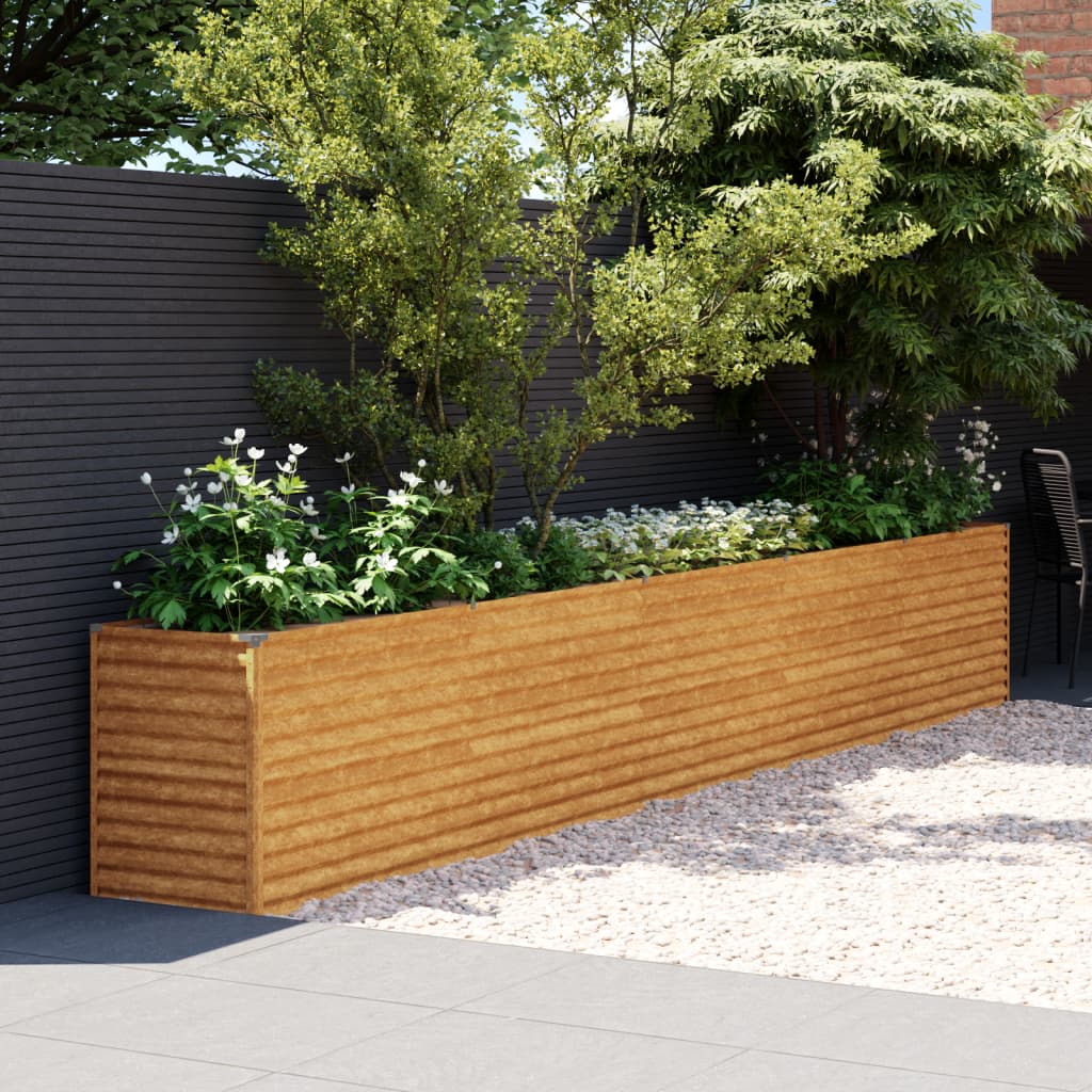 vidaXL Fioriera Rialzata da Giardino 482x50x69 cm in Acciaio Corten