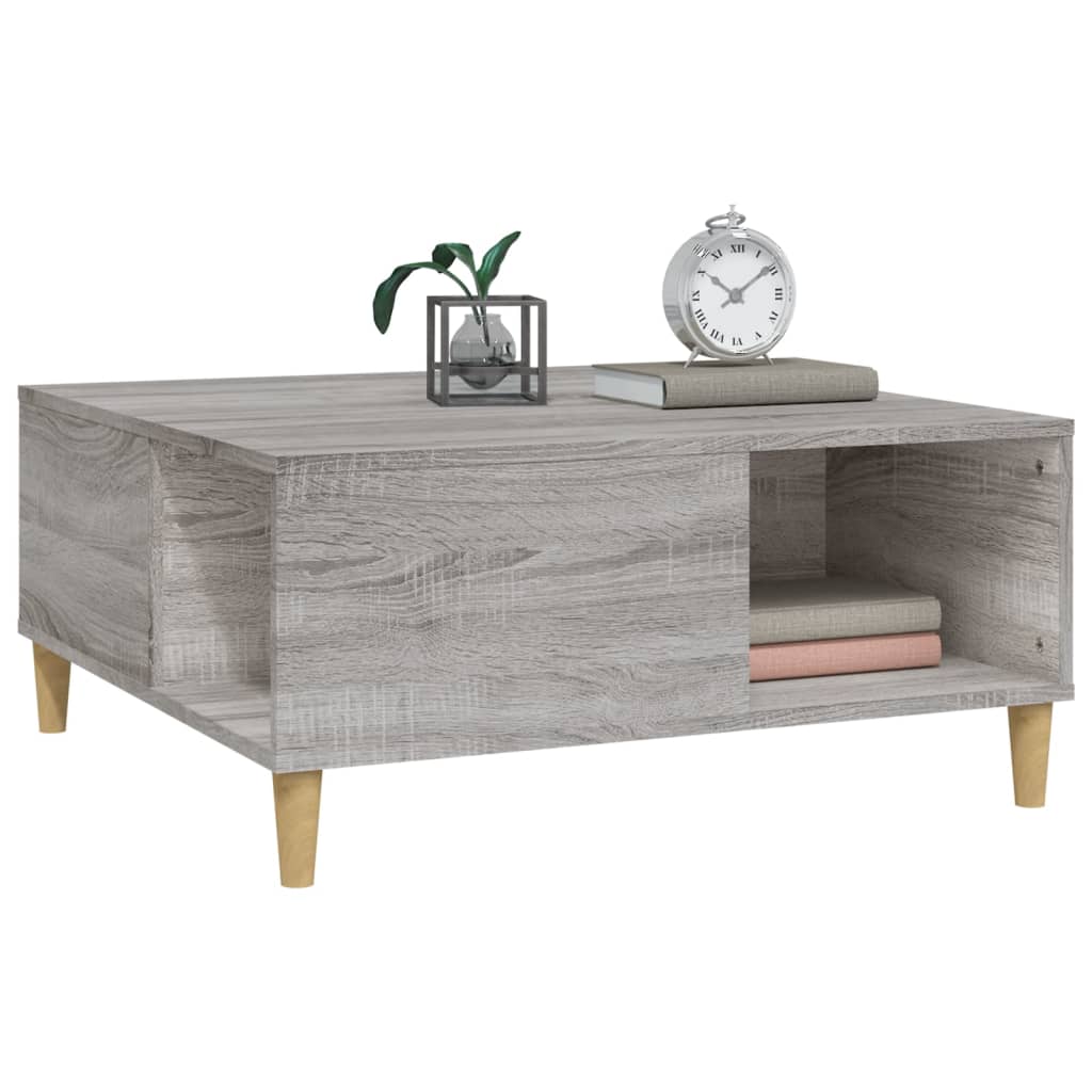 vidaXL Tavolino Salotto Grigio Sonoma 80x80x36,5 cm Legno Multistrato