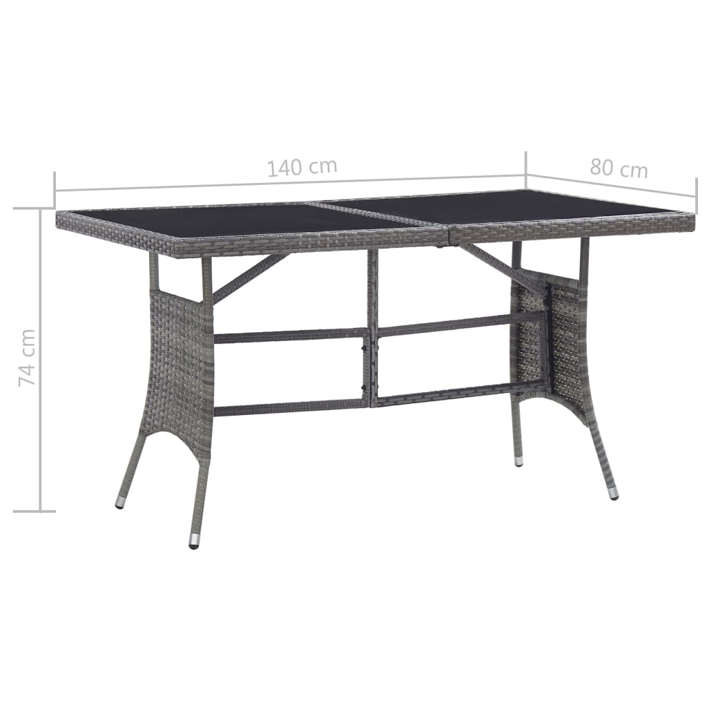 vidaXL Set Mobili da Pranzo Giardino 5 pz Polyrattan Antracite Grigio