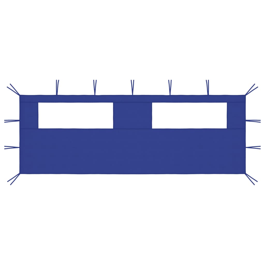 vidaXL Parete con Finestre per Gazebo 6x2 m Blu