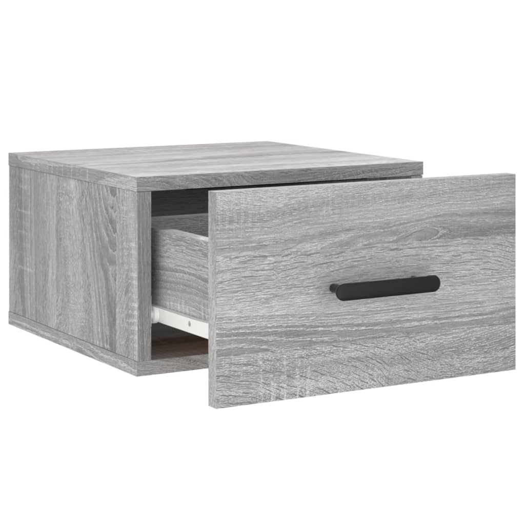 vidaXL Comodini a Muro 2 pz Grigio Sonoma 35x35x20 cm