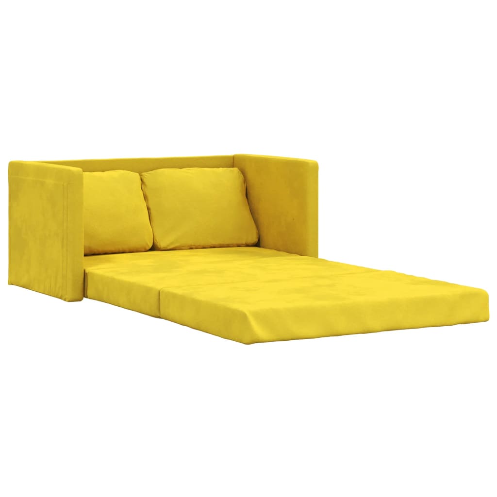 vidaXL Divano Letto da Terra 2 in 1 Giallo Scuro 122x204x55 cm Velluto