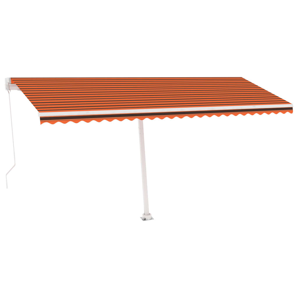 vidaXL Tenda da Sole Manuale Autoportante 400x300 cm Arancione Marrone