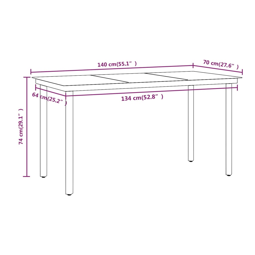 vidaXL Set da Pranzo da Giardino 7 pz con Cuscini Marrone