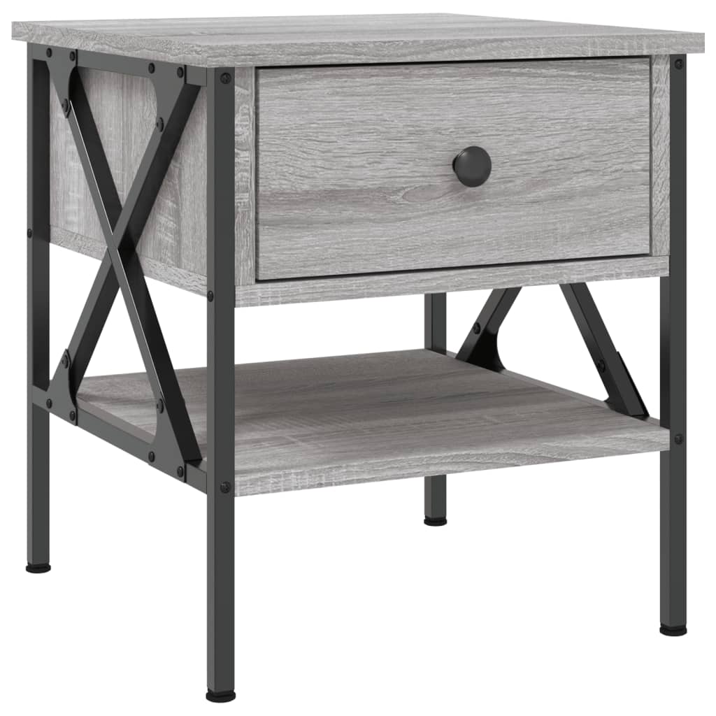 vidaXL Comodini 2 pz Grigio Sonoma 40x42x45 cm in Legno Multistrato