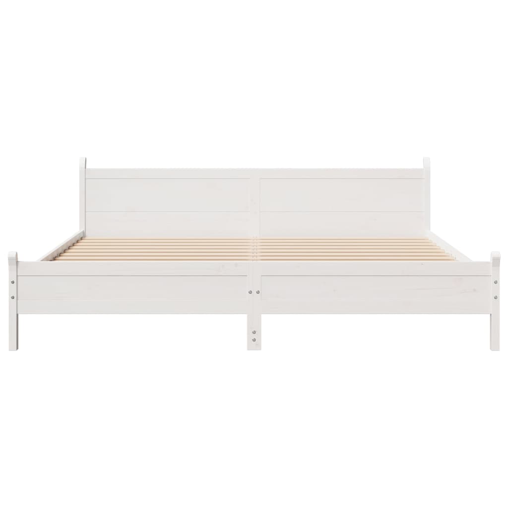 vidaXL Letto senza Materasso Bianco 180x200 cm Legno Massello di Pino