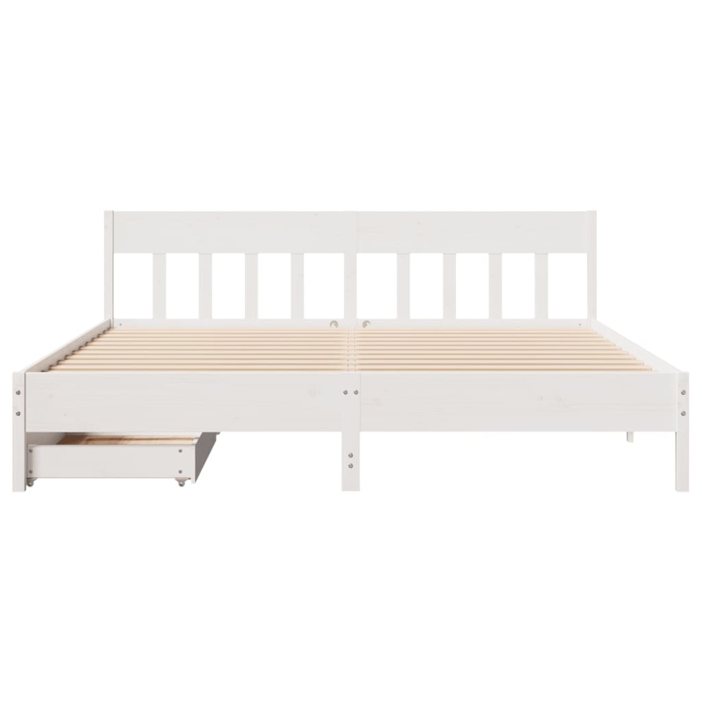 vidaXL Letto senza Materasso Bianco 180x200 cm Legno Massello di Pino