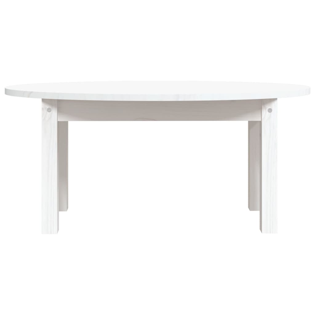 vidaXL Tavolino da Salotto Bianco 80x40x35 cm Legno Massello di Pino