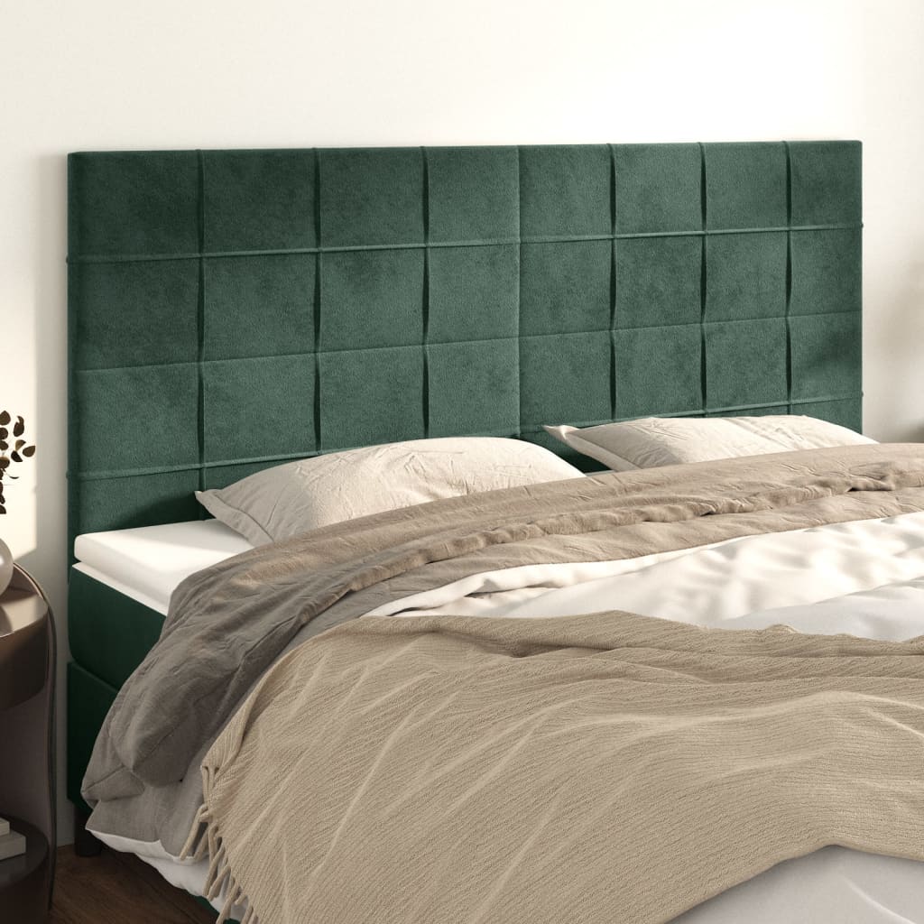 vidaXL Testiere 4 pz Verde Scuro 100x5x78/88 cm in Velluto