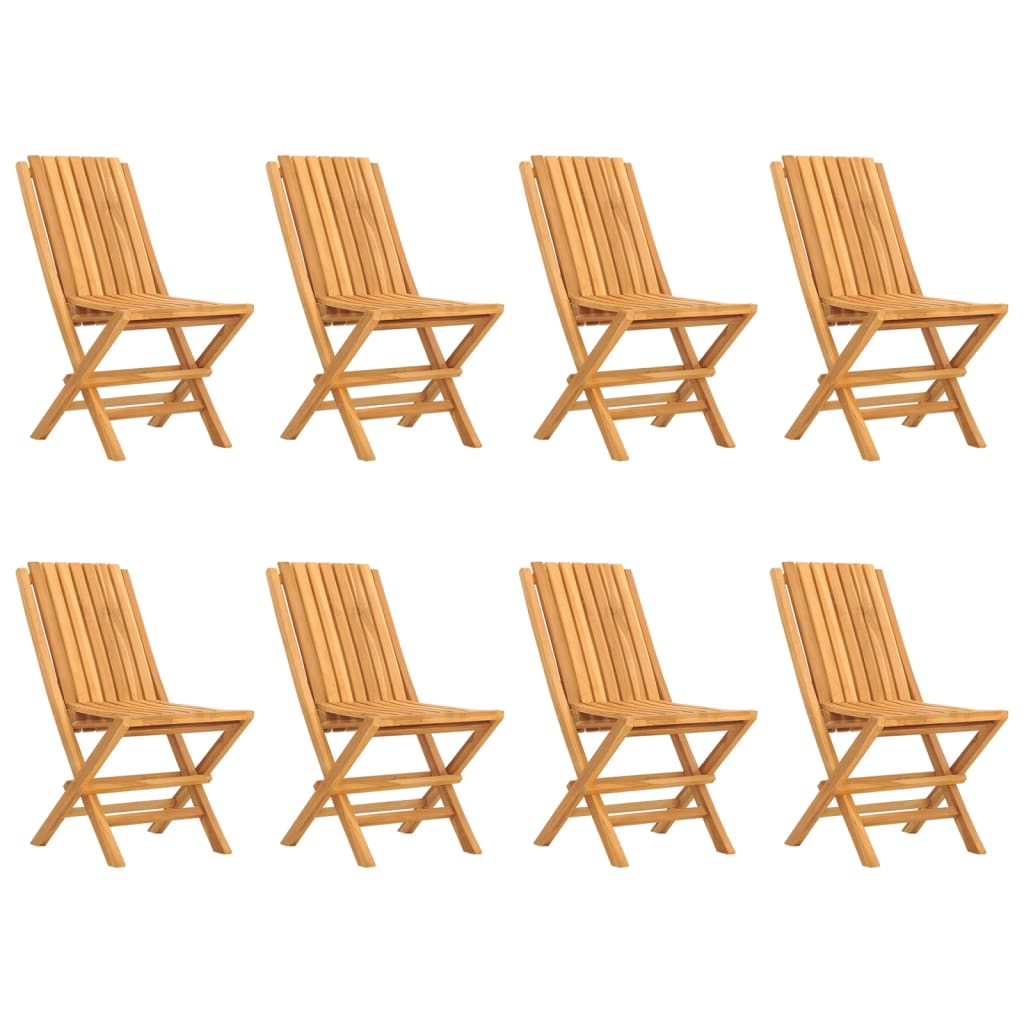 vidaXL Sedie da Giardino Pieghevoli 8pz 47x47x89cm Legno Massello Teak