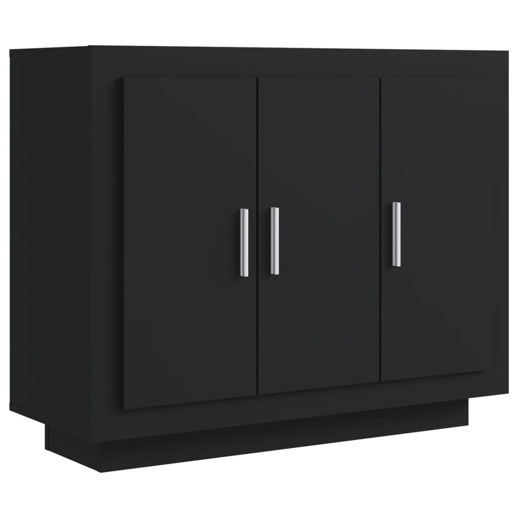 vidaXL Credenza Nera 92x35x75 cm in Legno Multistrato