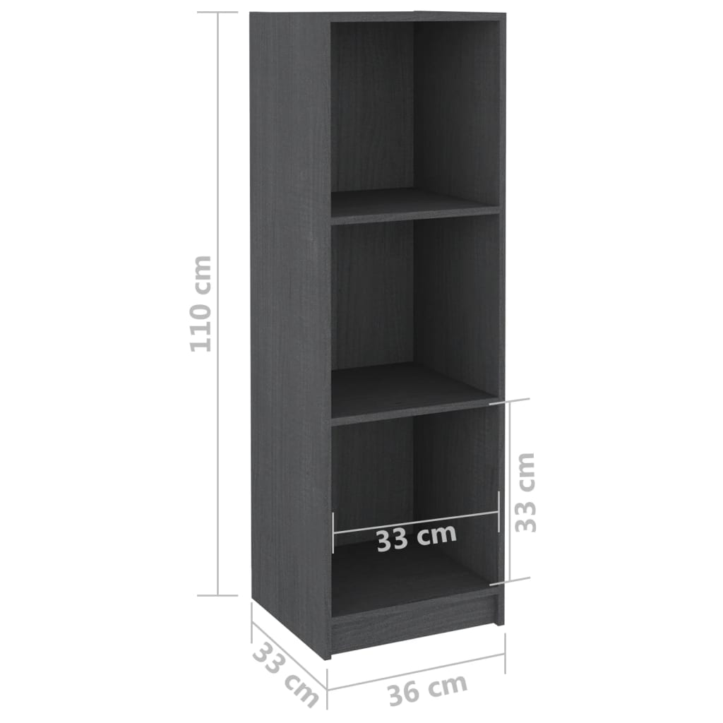 vidaXL Libreria/Divisorio Grigio 36x33x110 cm Legno Massello di Pino