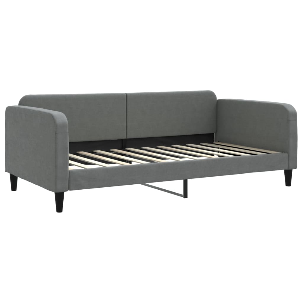 vidaXL Divano Letto con Materasso Grigio Scuro 100x200 cm in Tessuto